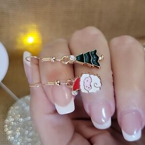 TINY CHRISTMAS CHARM EARRINGS